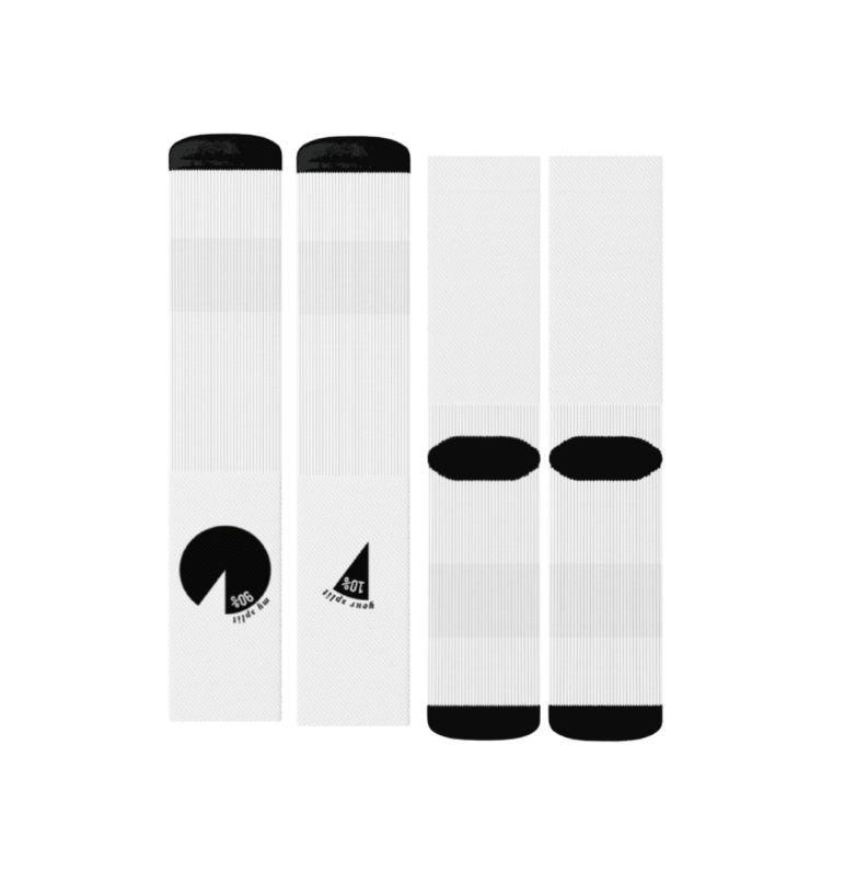 Publishing Split Socks – 90/10 Songwriter Gift, Funny Music Industry Merch, Unisex Crew Socks